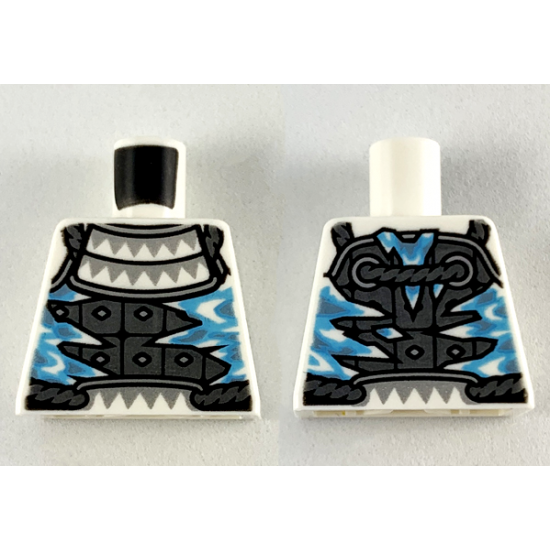 Torso Armor with Silver Triangles, Pearl Dark Gray Plates and Medium Azure Icicles Pattern