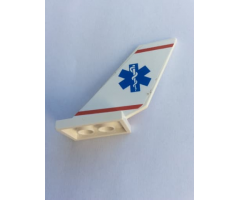 Tail Shuttle with 2 Red Stripes and Blue Star of Life Pattern on Both Sides (Stickers) - Set 2064