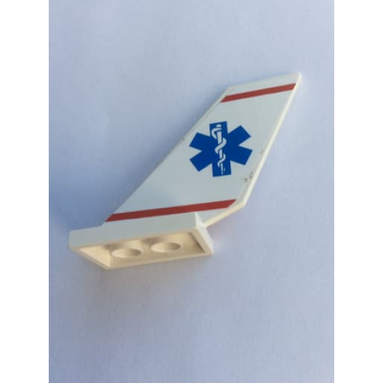 Tail Shuttle with 2 Red Stripes and Blue Star of Life Pattern on Both Sides (Stickers) - Set 2064