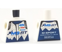 Torso Speed Champions with Ford and sparco Logo with 'MS-RT' on Front and 'M-SPORT WORLD RALLY TEAM' on Back Pattern