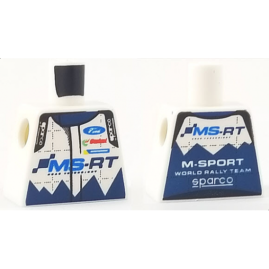 Torso Speed Champions with Ford and sparco Logo with 'MS-RT' on Front and 'M-SPORT WORLD RALLY TEAM' on Back Pattern
