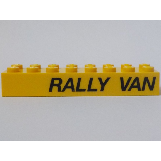 Brick 2 x 8 with 'RALLY VAN' Pattern Model Left Side (Sticker) - Set 5550