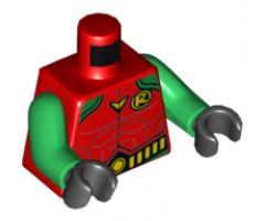Torso Body Armor, Green Shoulders, Yellow 'R' Logo and Utility Belt Pattern / Green Arms / Black Hands