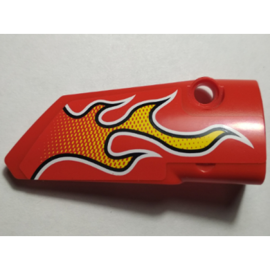 Technic, Panel Fairing # 4 Small Smooth Long, Side B with Flames Pattern (Sticker) - Set 42005