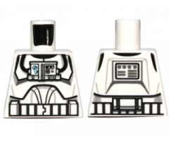 Torso SW Armor Clone Pilot (Clone Wars) with Blue Controls on Front Panel Pattern