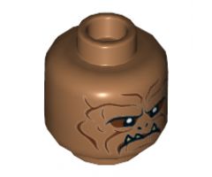 Minifigure, Head Alien with SW Klatooinian Raider Pattern - Hollow Stud