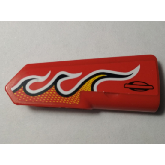 Technic, Panel Fairing #21 Very Small Smooth, Side B with Flames Pattern (Sticker) - Set 42005