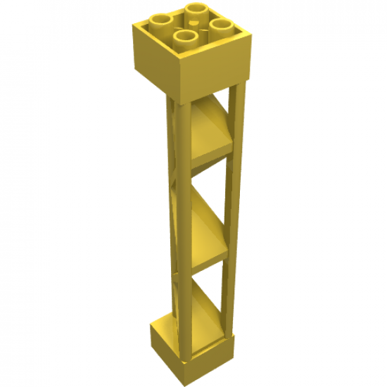 Support 2 x 2 x 10 Girder Triangular Vertical - Type 1 - Solid Top, 3 Posts