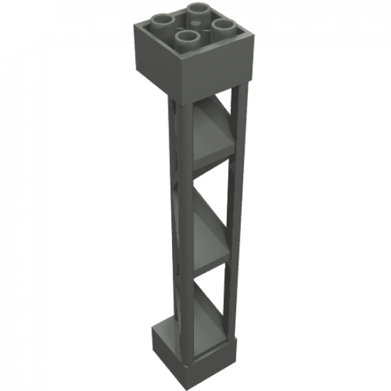 Support 2 x 2 x 10 Girder Triangular Vertical - Type 1 - Solid Top, 3 Posts