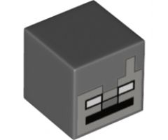 Minifigure, Head, Modified Cube with Minecraft Stray Pattern