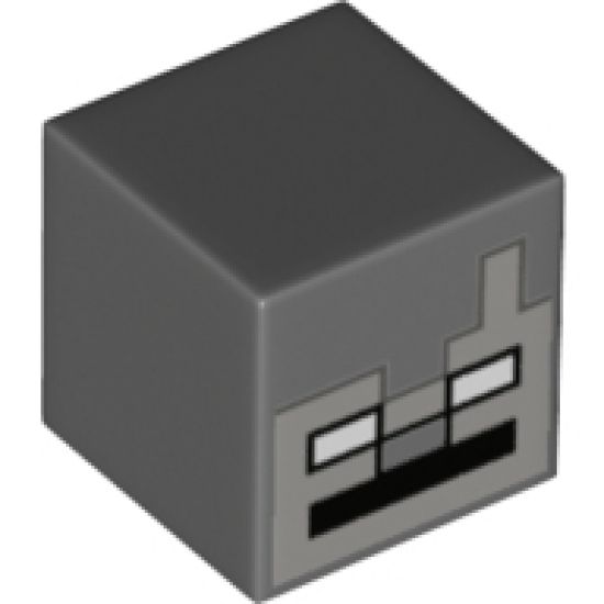 Minifigure, Head, Modified Cube with Minecraft Stray Pattern