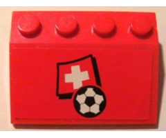 Slope 33 3 x 4 with Flag of Switzerland and Soccer Ball on Red Background Pattern (Sticker) - Set 3407