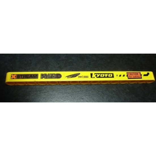 Technic, Liftarm 1 x 15 Thick with Racing Logos X Stream Left Pattern (Stickers) - Set 8146