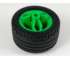 Wheel & Tire Assembly 30.4mm D. x 20mm with Center Axle Holes Motorcycle with Black Tire 43.2 x 22 ZR (66155 / 44309)