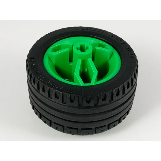 Wheel & Tire Assembly 30.4mm D. x 20mm with Center Axle Holes Motorcycle with Black Tire 43.2 x 22 ZR (66155 / 44309)