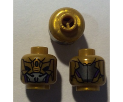 Minifigure, Head Alien with Black, Purple and White Pattern - Blocked Open Stud