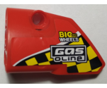 Technic, Panel Fairing # 1 Small Smooth Short, Side A with Black and Yellow Squares, 'BIG big WHEELS', 'GASoline' Pattern (Sticker) - Set 42005