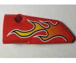 Technic, Panel Fairing # 3 Small Smooth Long, Side A with Flames Pattern (Sticker) - Set 42005