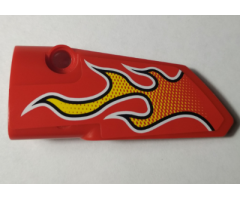 Technic, Panel Fairing # 3 Small Smooth Long, Side A with Flames Pattern (Sticker) - Set 42005