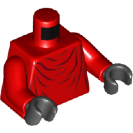 Torso SW Imperial Robe with Dark Red Creases Pattern (Royal Guard) / Red Arms / Black Hands