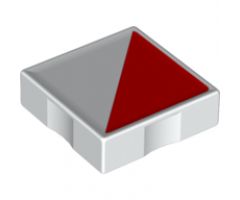 Duplo, Tile 2 x 2 with Shape Red Right Triangle Pattern