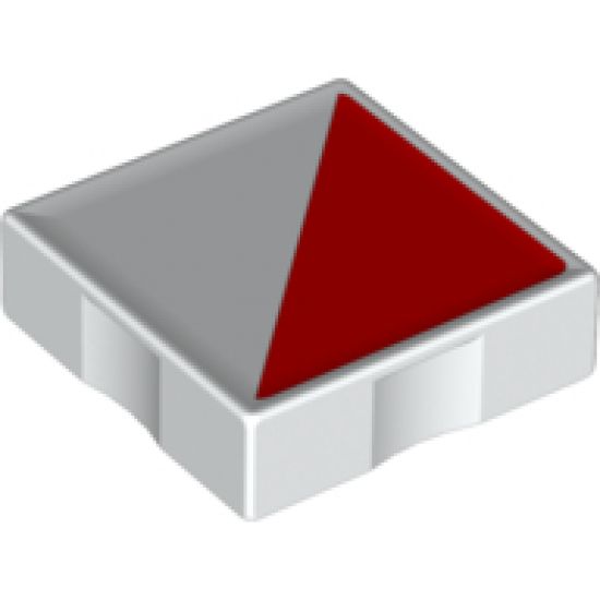 Duplo, Tile 2 x 2 with Shape Red Right Triangle Pattern