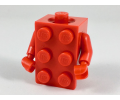 Torso, 2 x 3 Brick Costume / Red Arms / Red Hands
