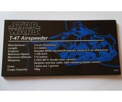 Tile 8 x 16 with Bottom Tubes with T-47 Airspeeder Pattern (Sticker) - Set 75144