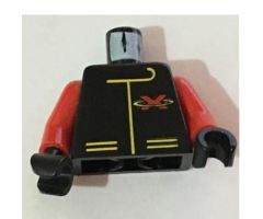 Torso Extreme Team Jacket with Red X Logo on Back Pattern / Red Arms / Black Hands