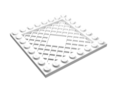 Plate, Modified 8 x 8 with Grille with 2 x 2 Diamond Cutout Center