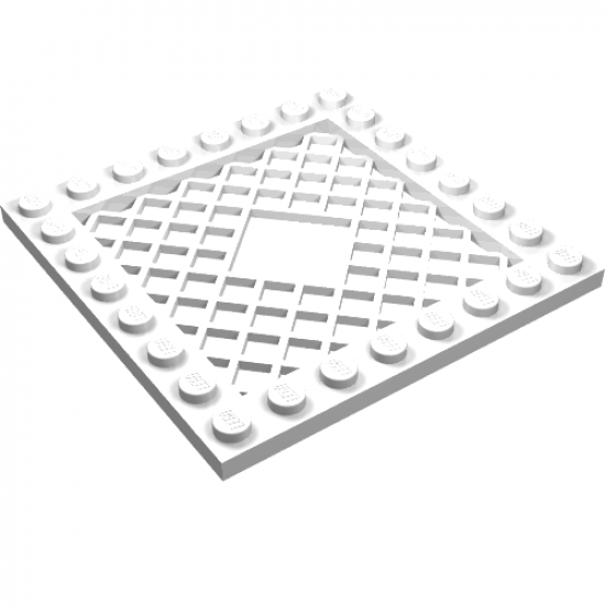 Plate, Modified 8 x 8 with Grille with 2 x 2 Diamond Cutout Center