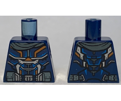 Torso Armor, Silver, Orange and Blue Highlights and Dark Bluish Gray Pockets Pattern