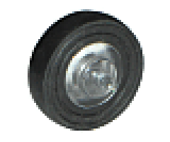 Wheel & Tire Assembly Center Small with Stub Axles (Pulley Wheel), with Black Tire 14mm D. x 4mm Smooth Small Single (3464 / 3139)