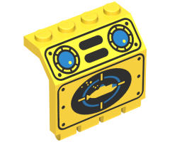 Panel 2 x 4 x 3 1/3 with Hinge with Yellow Submarine Pattern