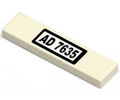 Tile 1 x 4 with 'AD 7635' Pattern (Sticker) - Set 7635