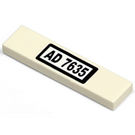 Tile 1 x 4 with 'AD 7635' Pattern (Sticker) - Set 7635