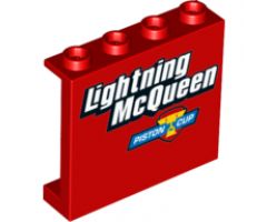 Panel 1 x 4 x 3 with Side Supports - Hollow Studs with 'Lightning McQueen' and Piston Cup Pattern