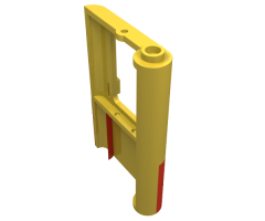 Door 1 x 4 x 5 Train Left with Red Bottom Half Pattern