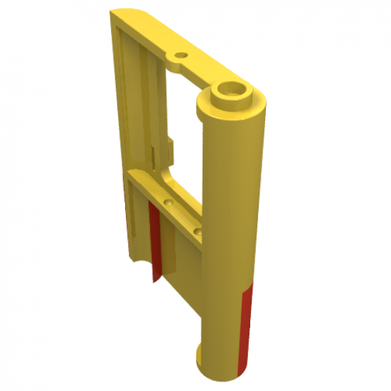 Door 1 x 4 x 5 Train Left with Red Bottom Half Pattern