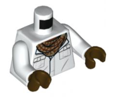Torso Shirt, Dark Tan and Dark Red Neckerchief Pattern / White Arms / Dark Brown Hands