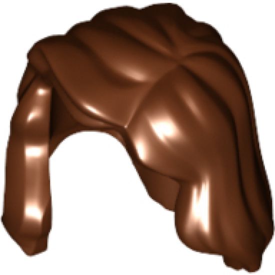 Minifigure, Hair Female Mid-Length with Part over Right Shoulder and Tan Highlights Pattern