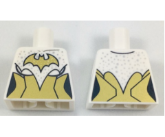 Torso Batman Female Logo with Silver Dots and Gold Corset Pattern