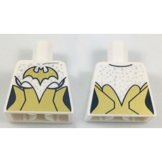 Torso Batman Female Logo with Silver Dots and Gold Corset Pattern