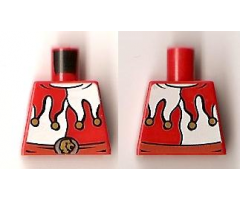 Torso Castle Kingdoms Red and White Jester's Collar, Lion head on Buckle Pattern