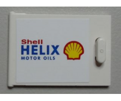 Container Cupboard 2 x 3 x 2 Door with 'Shell HELIX MOTOR OILS' on White Background Pattern (Sticker) - Set 1253