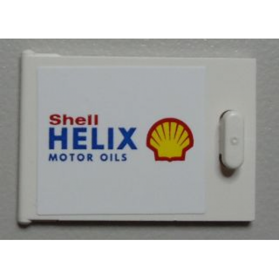 Container Cupboard 2 x 3 x 2 Door with 'Shell HELIX MOTOR OILS' on White Background Pattern (Sticker) - Set 1253