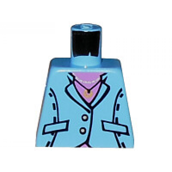 Torso Suit Jacket, Two Buttons, Pink Top, Necklace Pattern