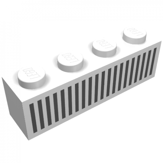 Brick 1 x 4 with Black Grille Pattern - 20 Bars (Homemaker)