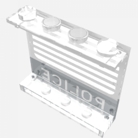 Panel 1 x 4 x 3 - Solid Studs with Black 'POLICE' Bar and White Stripes Pattern