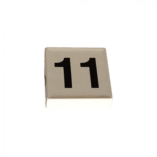 Duplo, Tile 2 x 2 with Black Number 11 Pattern